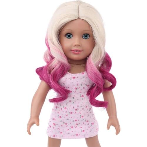 Doll Wigs for 18 inch American Dolls, Girls Gift Heat Resistant Long Curly Braids Hair Replacement Wigs for 18'' Dolls DIY