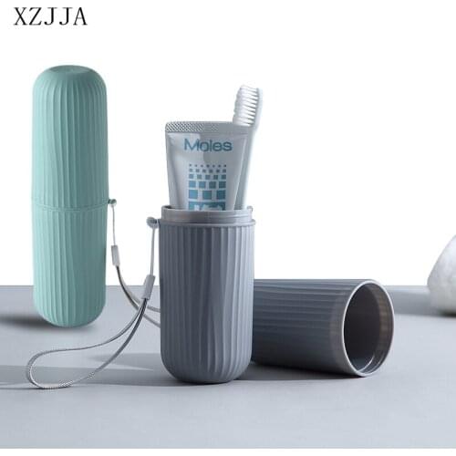XZJJA Portable Imitation Tree Texture Toothbrush Case Outdoor Travel Toothbrush Toothpaste Protect Box Bathroom Tooth Brush Cup