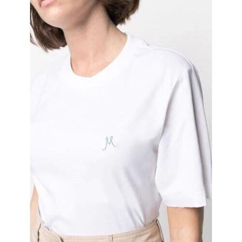 Women T-shirt 2021 Spring and Summer New Style Ladies Stitching Embroidery Pure 100% Cotton T-shirt Loose Round Neck Top