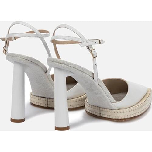 MUMANI Woman‘s 2021 New Mules Sandals Round Heels Genuine Leather Narrow Band Summer Pumps Platform Front Modern Lady Footwear