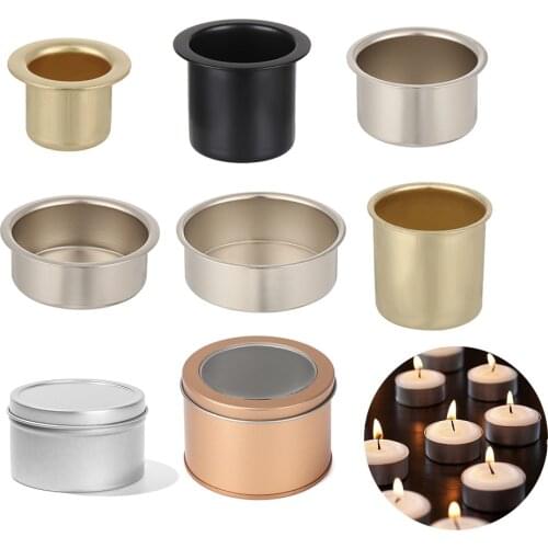 1PC Metal Round Candle Jars Case Wax Containers Candle Mold Tins Empty Cosmetic Storage Box DIY Candles Making Accessories