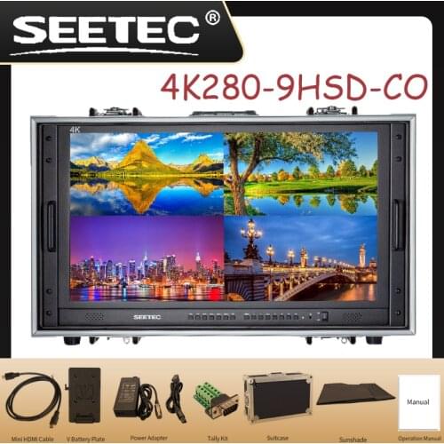 28" 4K Ultra-HD Resolution camera monitor hdmi Carry-on Broadcast Director Monitor for Monitoring & Making Movies 4K280-9HSD-CO