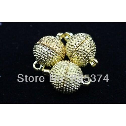 50pcs gold plated Copper Strong Loop Magnetic Clasp Jewelry Embedded Silver Plated Clasp Jewelry Findings 12mm
