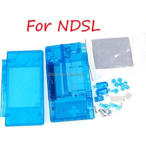 6sets Replacement Case Shell full set For Nintend DS Lite Housing Shell Case Cover Clear Full Housing with keys for NDSL