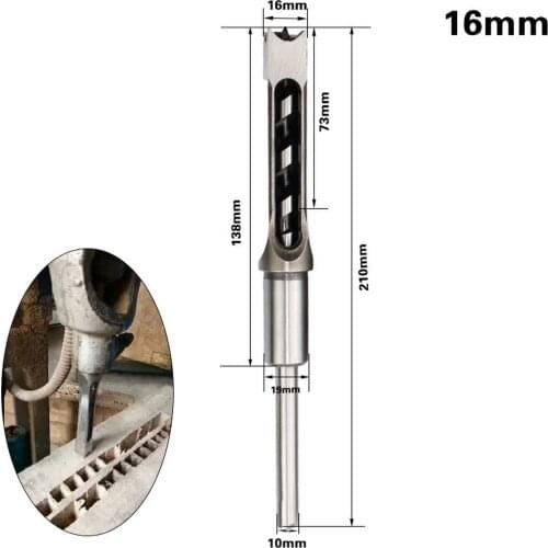 6PCS Woodworking Square Hole Drill Bits Hole Opener Punch Drill Bit Auger Bits Hole Saw Kits Chisel Set Woodworking Drill Tools