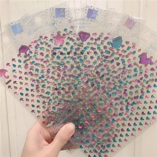 Acrylic Laser Crystal Childrens Cartoon Handmade DIY Three-dimensional 3d Sticker Stickers Letter Number Nail Art Decorations