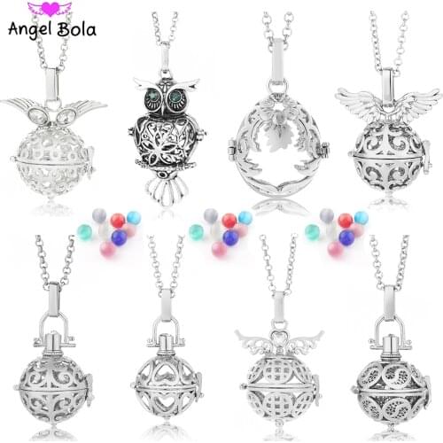 Angel Bola Ball Locket Angel Necklace Opal Ball Vintage Pregnancy Necklace Aroma Essential Oil Diffuser Pregnant Women Gifts