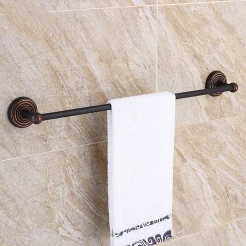 Oil Rubbed Bronze Wall Mounted Black Brass Bathroom Accessory Single Towel Bar Towel Rail Towel Holder BD955