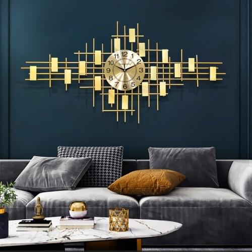 Clock living room wall clock wall decoration wall clock light luxury home new Chinese wall clock mute big wall clock