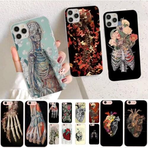 YNDFCNB Medical Human Organs Heart Meridian Kidney Art Phone Case for iPhone 11 12 pro XS MAX 8 7 6 6S Plus X 5S SE 2020 XR case