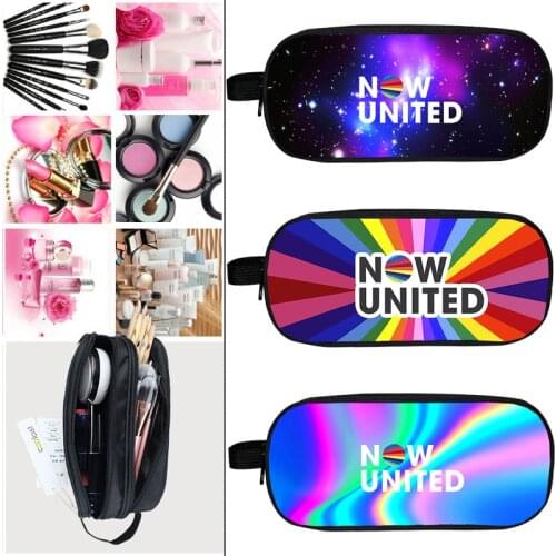 3D Printed Now United School Supplies UN Team Pencil Case Zipper Stationery Case Makeup Aesthetic Cosmetic Organizer Women New