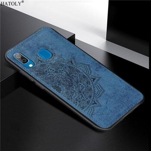 For Cover Samsung Galaxy A30 Case 3D Printed Weave Pattern Phone Case For Samsung A30 TPU Frame Cloth Fabric Case For Galaxy A30