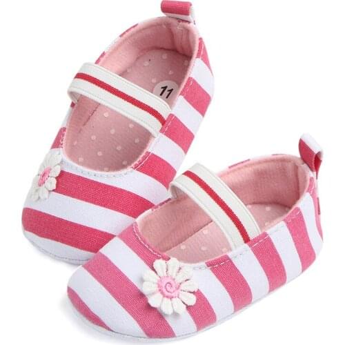 New stripe baby flower toddler shoes non-slip baby shoes