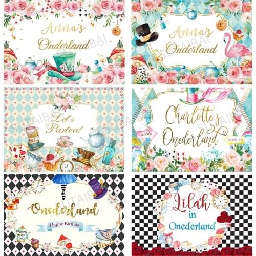 Fantasy Fairy Tale Wonderland Flowers Girl Birthday Decoration Background Tea Party Banner Backdrop Photocall Photo Studio