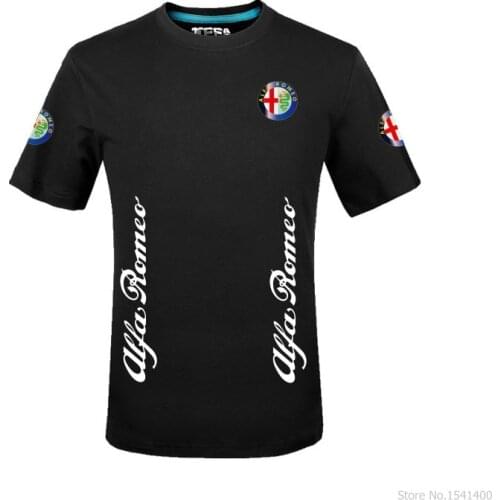 Men Woman summer short Sleeve O-Neck Alfa romeo T-Shirt Men Brand Clothing Fashion Cotton Tee Tops solid colour T shirt