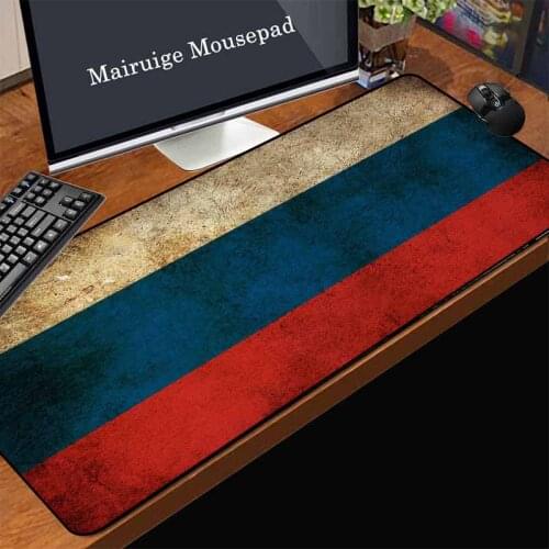 Mairuige Russia Black Hemming Game Mouse Pad Flag Pattern Office Anime Natural Rubber Computer Keyboard Non-slip Desk Mat