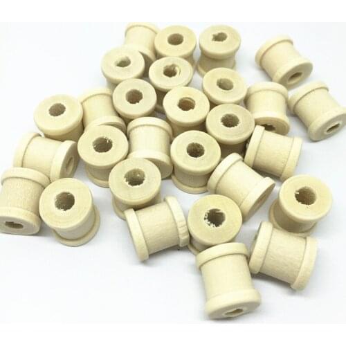 200pcs 12X12mm Natural Wood Spools Bobbins Mini Wooden DIY Sewing Tools Crafts Threading Sewing Accessories