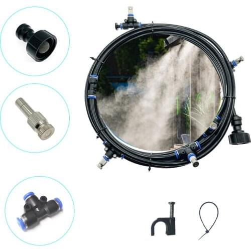 Summer Outdoor Misting Cooling System Kit With T Connector For Greenhouse Garden Patio Plants DIY Waterring Irrigation 10-20M