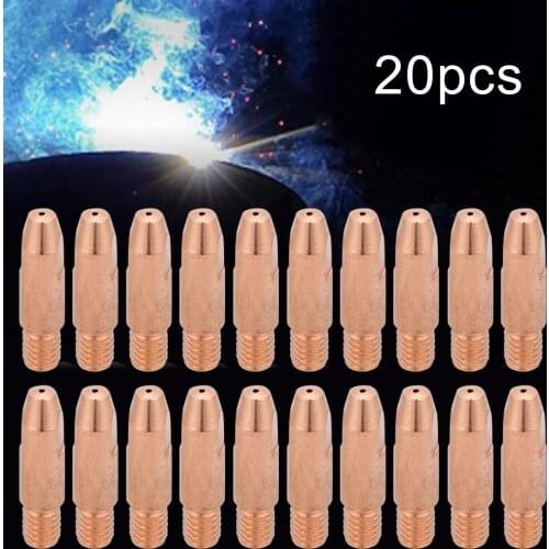 20Pcs 24KD 0.8/1/1.2mm Copper Contact Tips Welding Nozzles Welding Torch Tip Gas Nozzle Soldering Machine Accessory