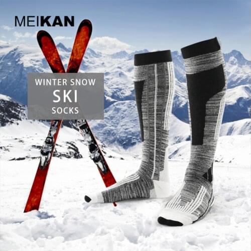 Men Wool Ski Socks Professional Thermal socks Mercerized Merino Wool Ski Socks Thicken Warm Long Socks Snowboarding Socks