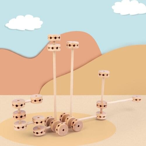 60pcs Fort Building Kit Wood Construction Rocket Robot Tunnel Toys Set Training Builder With Rods & Links for Boys Girls