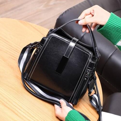 Cow Split Leather 2021 New Fashion One Shoulder Messenger Womens Bag Ladies Bucket Bag