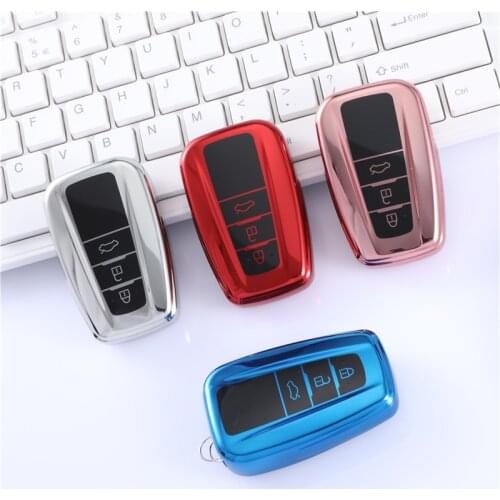 Scratch-resistant New Soft TPU Car Key Case For Toyota Camry CHR Prius Corolla RAV4 Prado 2017 2018 Remote keyless CoverKeychain