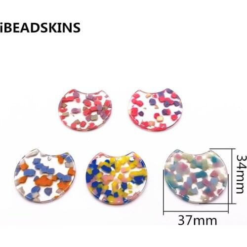 New arrival! 37x30mm 50pcs/lot acetic acid round-shape charms for earrings accessories/Earring parts Jewelry Findings making