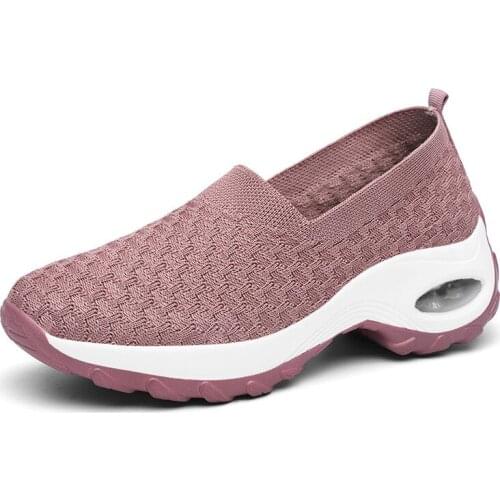New Women Platform Sneakers Ladies Wedges Casual Shoes Women Comfortable Breathable Air Mesh Outdoor Sport Shoes Plus Size QJ