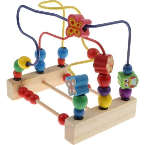 Educational Wooden Beads Maze Roller Coaster Wood Toy For Toddler Baby, Early Educational Toys Baby Coaster Beads Toy
