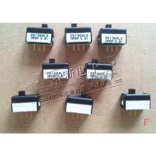 Original new 100% 25136NLDH dust-proof vertical 3pin 2gear switching power sliding switch golden foot
