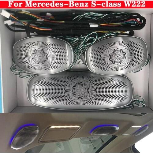 For Mercedes-Benz S-Class W222 Car ambient light 7/64-color LED Treble Ceiling Speaker Synchronous Original Light Tweeter lamp