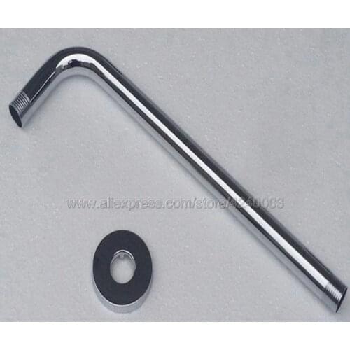 Polished Chrome Brass Wall Shower Head Extension Pipe - 12" Long Shower Arm Arm Bathroom Accessories Khh103