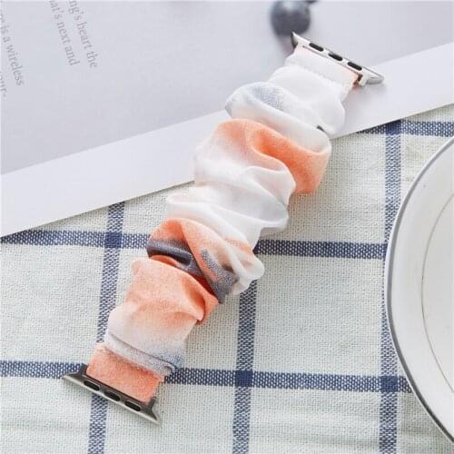 Scrunchie Strap for Apple Watch Series 6 SE 5 4 3 Fabric Straps 38mm 42mm Women Stretch Bracelet for Apple Watch Band 40mm 44mm