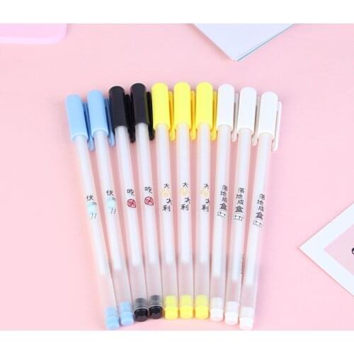 30Pcs Good Luck Simple Creative Personality Gel Pen Student Learning Writing Office School Stationery Pen Wholesale