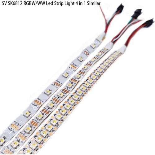 SK6812 RGBW Led Strip Light 4 in 1 Similar WS2812B 1m 4m 5m 30 60 144 LEDs Individual Addressable RGBWW Led Lights IP30 65 67 5V
