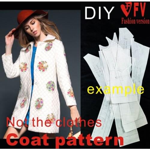 Garment Pattern Ladies Straight Casual Overcoat Coat Pattern Sewing Drawing BFY-92