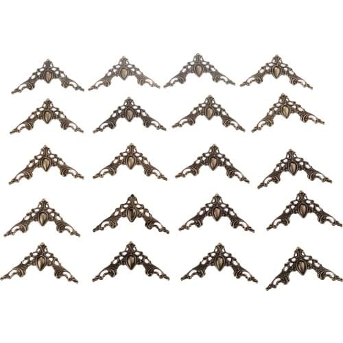 20Pcs Vintage Box Corner Brackets Antique Decorative Protector For Notebook Cover Menus Photo Frame Furniture Hardware