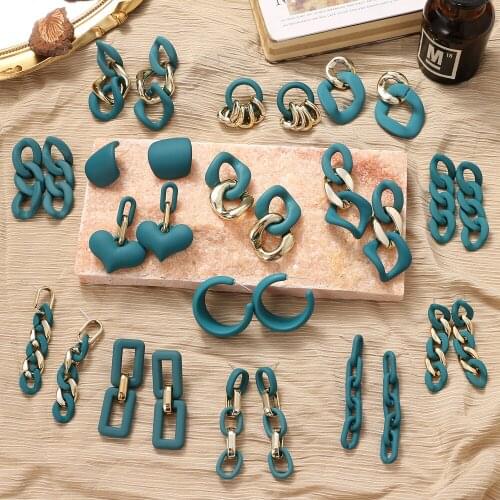 Vienkim New Korean Statement Earrings for women Cute Arcylic Geometric Dangle Drop Gold Earings Brincos 2020 Fashion Jewelry