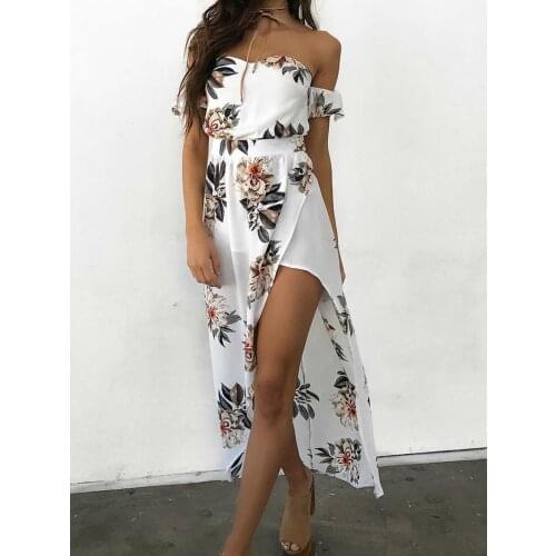 Womens irregular fashion print dress summer