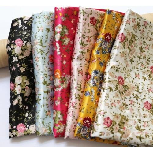 1 meter X 1.48 meter Retro Scarf Fabric Soft Satin Printed Material