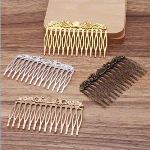 1PC 20Teeth Bronze Copper Hair Comb Hair Clips Claw Hairpins DIY Jewelry Findings&Components 75*42mm K02995