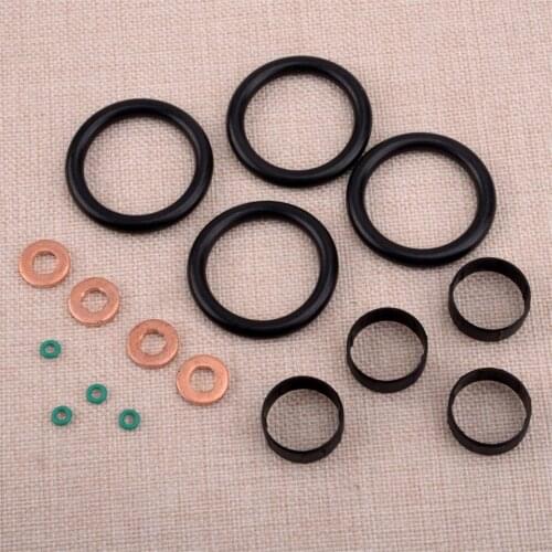 16pcs/Set New Car Fuel Injector Seal Washer O-ring Manifold Seal Kit Fit for Ford Fiesta Fusion 1.4 Duratorq TDCi 2002- 2008