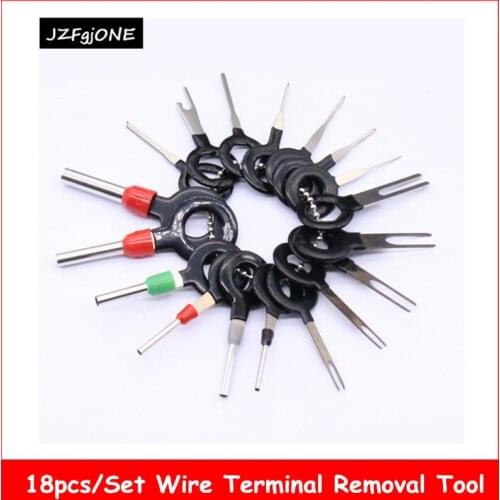 18Pcs/set Car Terminal Removal Tool Electrical Wiring Crimp Connector Pin Extractor Hand-held Disassembly Tools Kit