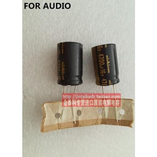 2020 hot sale 10pcs/30pcs Audio for capacitance 16V4700UF Audio Nichicon 16X25 KA Series Black gold NICHICON free shipping