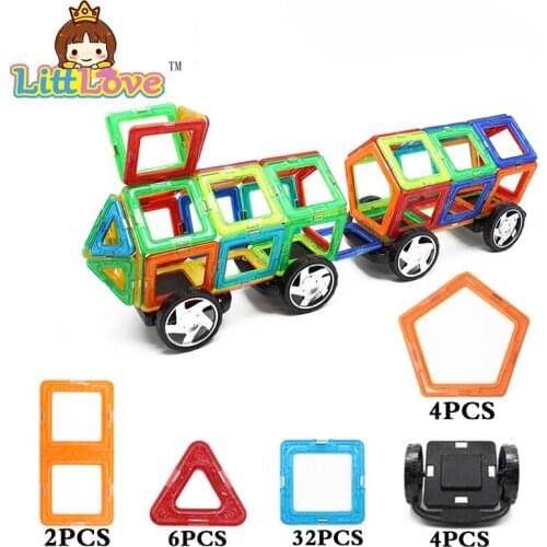 48Pcs Big Size Truck Magnetic Construction Building Blocks Toys DIY 3D Magnetic Designer Educational Bricks Toys For Children