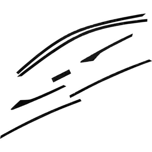 6pcs Window Trims Rain Eyebrow Shield Cover Vinyl Decal Kit Glossy Black Fit for Honda Civic Sedan 2021 2020 2019 2018 2017 2016