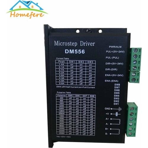 Free Shipping DM556 Digital Stepper Motor Driver 2 Phase 5.6A for 57 86 Stepper Motor NEMA23 NEMA34 Stepper Motor Controller
