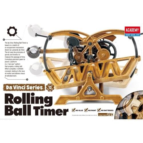 Free shipping Academy 18174 Leonardo Da Vinci Machines Series model kit Rolling Ball Timer Education assembly plastic Model