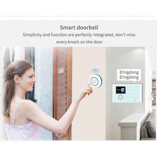 WIFI/GSM Wireless Home Security Alarm Burglar System Kit 2.4"Touch Screen 433MHz Door Bell Smart Alertor